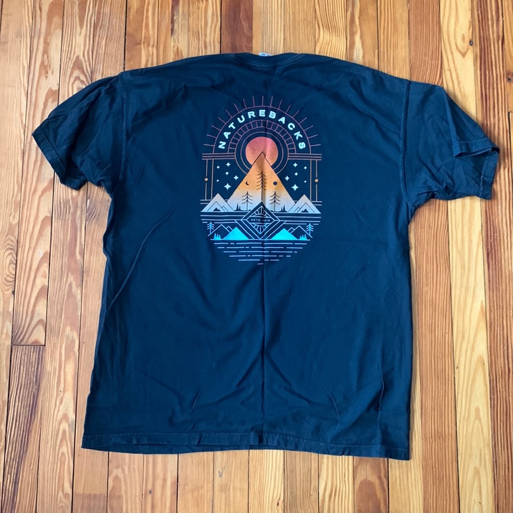 Nature Backs men’s XL black t shirt